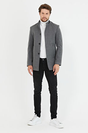 Mero Life Erkek Gri Yeni Sezon Kısa Kaşe Kaban